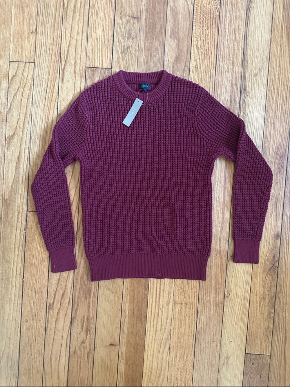 J. Crew Knit Crewneck Sweater in Burgundy- S NWT